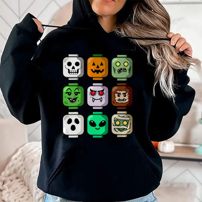 Halloween Building Brick Head Pumpkin Ghost Zombie Boys T-Shirt - Halloween Unisex T-Shirt/Hoodie - NGHL00