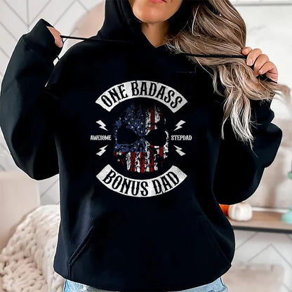 One Badass Bonus Stepdad Birthday Step Dad Fathers Day Gift T-Shirt - Gift From Dad Unisex T-Shirt/Hoodie - NGHL00 (SKUT-2310EMAILDS-41)