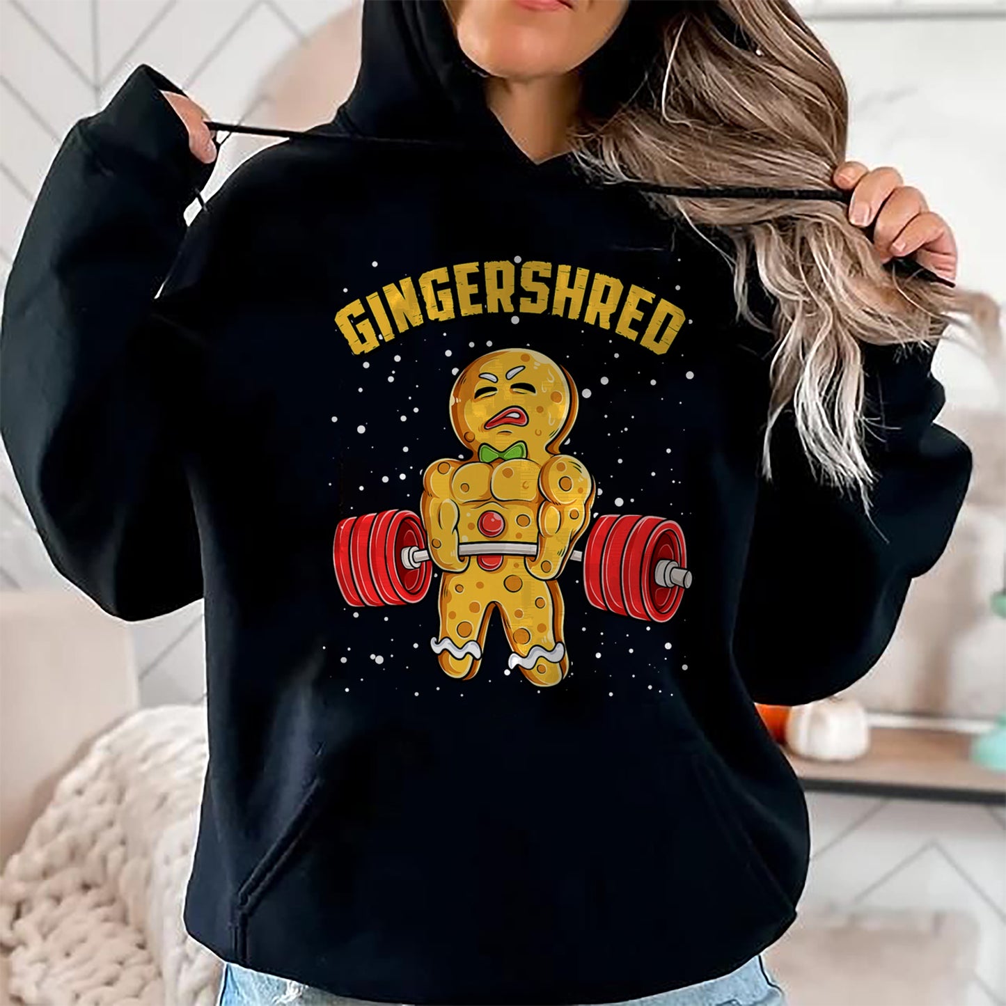 Gingershred Funny Gingerbread Man Gym Bodybuilding Christmas T-Shirt - Christmas Unisex T-Shirt/Hoodie/Sweatshirt - NGHL00