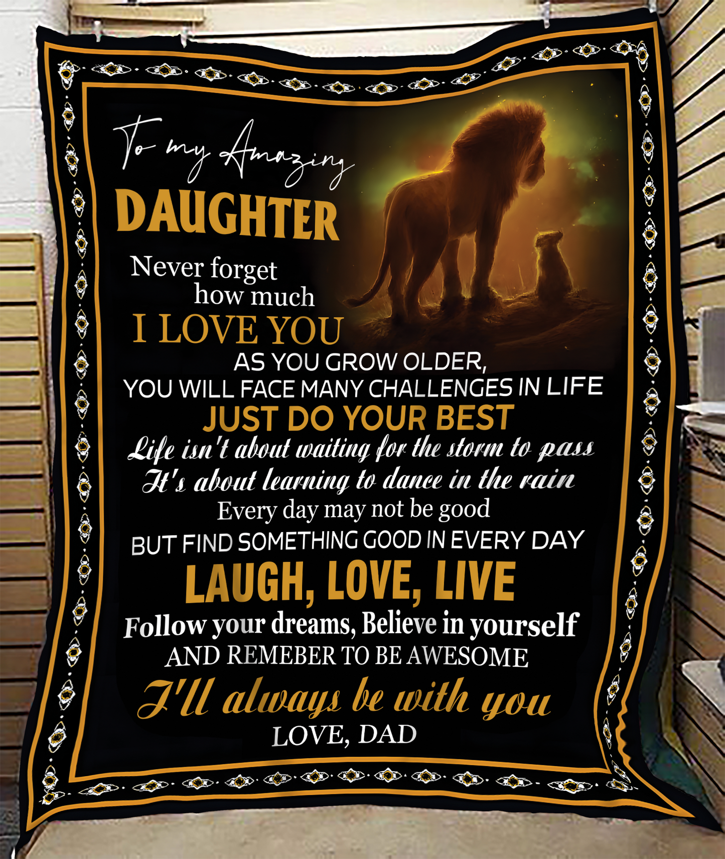 BLANKET FOR DAUGHTER – COMFORT & WARMTH GIFT FROM DAD Sherpa Fleece Quilt Blanket NGHL00 (SKUB12-68)