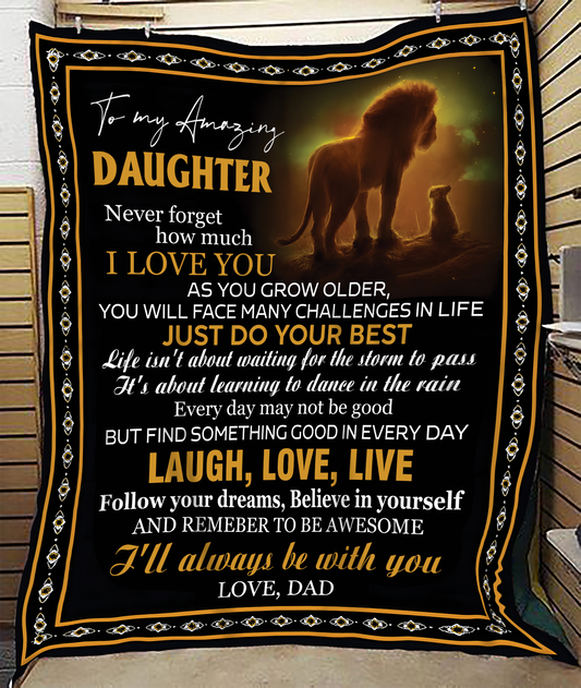 BLANKET FOR DAUGHTER – COMFORT & WARMTH GIFT FROM DAD Sherpa Fleece Quilt Blanket NGHL00 (SKUB12-68)