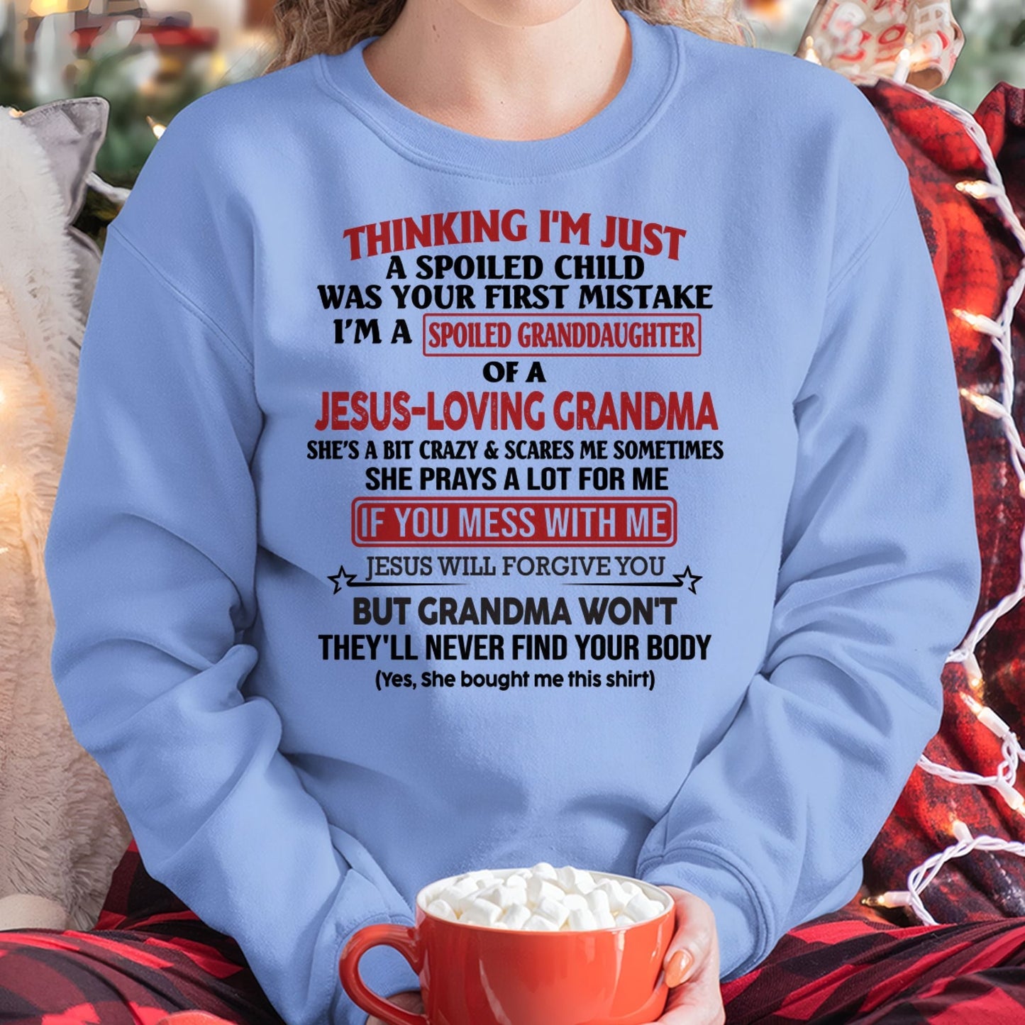 Christian Girl Shirt – Spoiled by Grandma – From Grandma to Granddaughter NGHL00 (SKU07-181-00)