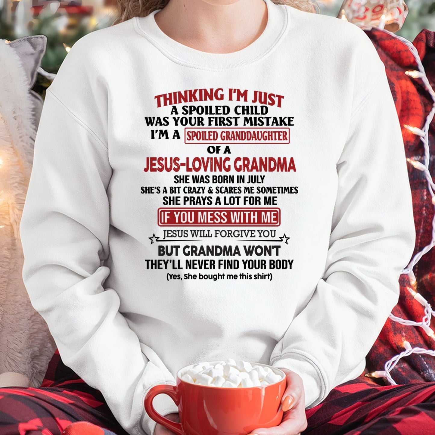 Christian Girl Shirt – Spoiled by Grandma July Edition – From Grandma to Granddaughter NGHL07 (SKU07-181-07)