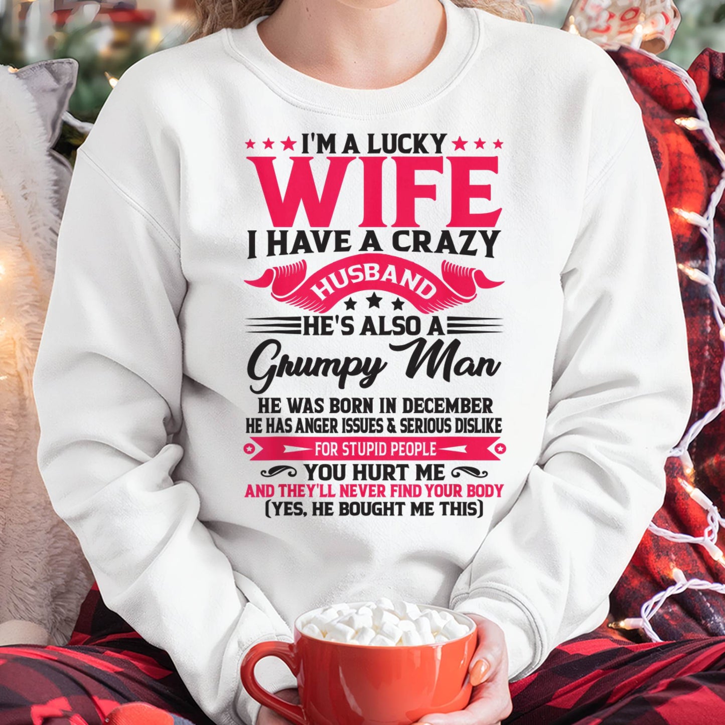 DECEMBER - TO MY WIFE - I'M A LUCKY WIFE - GIFT FROM HUSBAND - DTSM12 (SKU10-136-12)