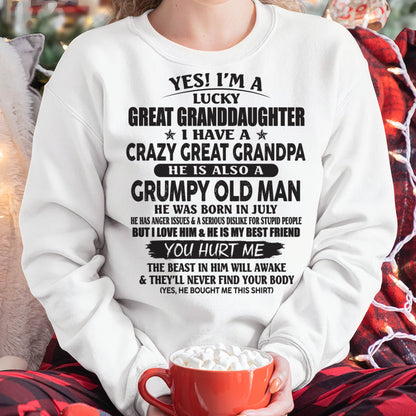 JULY - LUCKY GREAT GRANDDAUGHTER OF CRAZY GREAT GRANDPA - PERFECT GIFT FROM GREAT GRANDPA - NGHL07 (SKU12-287-07)