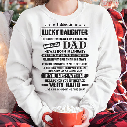 January - Lucky Daughter of Awesome Dad - Perfect Gift For Daughter From Dad - NGHL01 (SKU08-47-01)