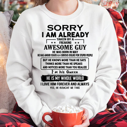 May - Taken by an Awesome Guy Shirt - Perfect Gift For Your Girlfriend NGHL05 (SKUT08-11-05)