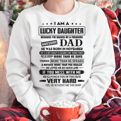November - Lucky Daughter of Awesome Dad - Perfect Gift For Daughter From Dad - NGHL11 (SKU08-47-11)