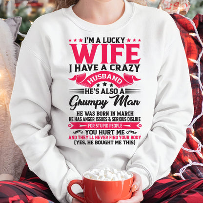 MARCH - TO MY WIFE - I'M A LUCKY WIFE - GIFT FROM HUSBAND - NGHL03 (SKU10-136-03)