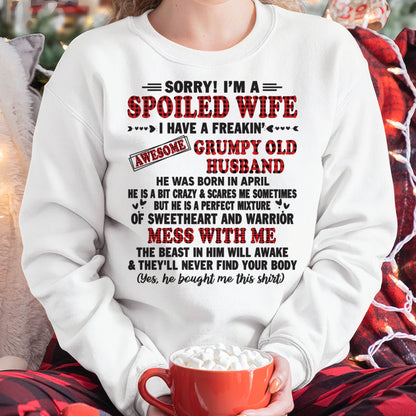 APRIL - SPOILED WIFE OF AWESOME GRUMPY OLD HUSBAND - PERFECT GIFT  FROM HUSBAND - NGHL04 (SKU12-111-04)