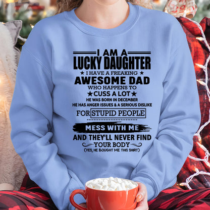 December - I'm Lucky Daughter - Gift for Daughter from Dad - NGHL12 (SKU-T1406DD-12)