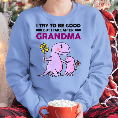 TRY TO BE GOOD BUT I TAKE AFTER GRANDMA- For granddaughter T shirt NGHL00 (SKU07-87)