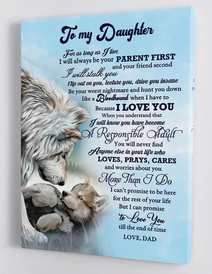 To My Daughter From Dad Canvas