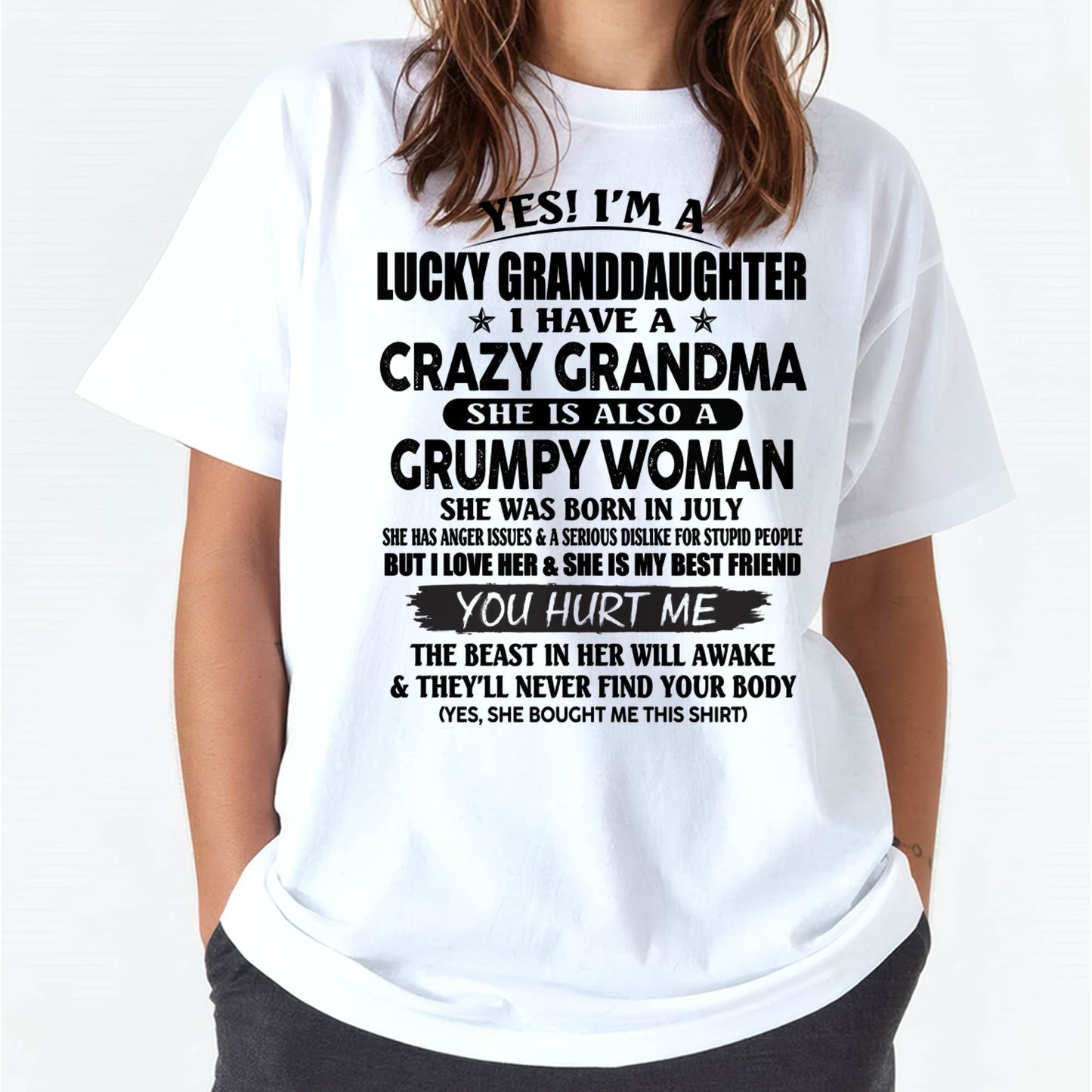 JULY - LUCKY GRANDDAUGHTER OF CRAZY GRANDMA - PERFECT GIFT FROM GRANDMA - NGHL07 (SKU12-146-07)