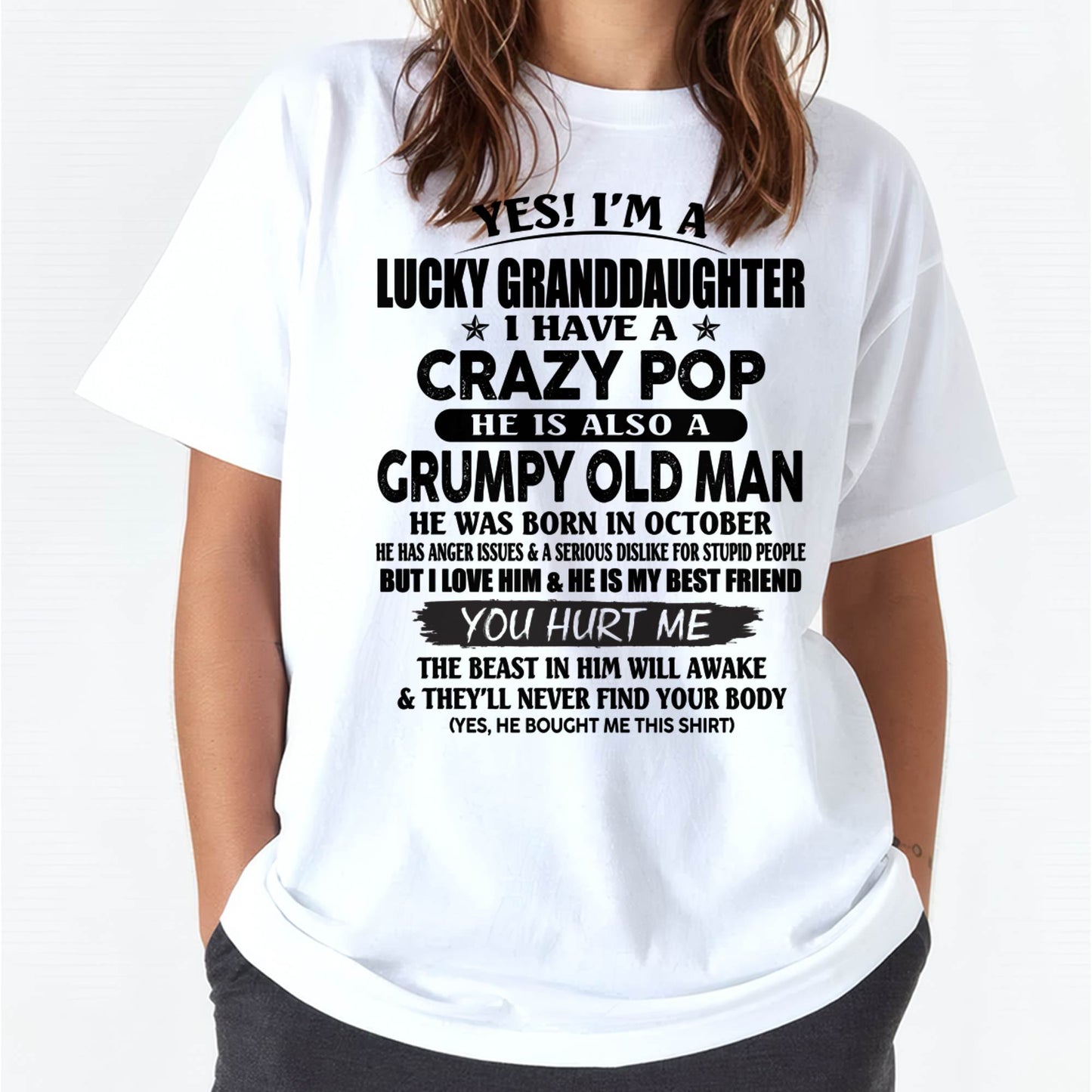 OCTOBER - LUCKY GRANDDAUGHTER OF CRAZY POP - PERFECT GIFT FOR YOUR GRANDDAUGHTER FROM POP - NGHL10 (SKU12-39-10)