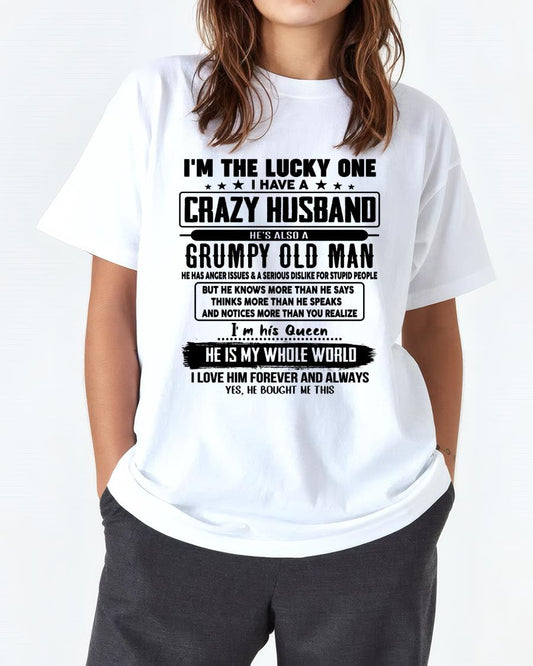 I am Lucky One I Have A Crazy Husband - Gift for Wife From Husband - NGHL00 (SKUT-LUCKYONE-00)