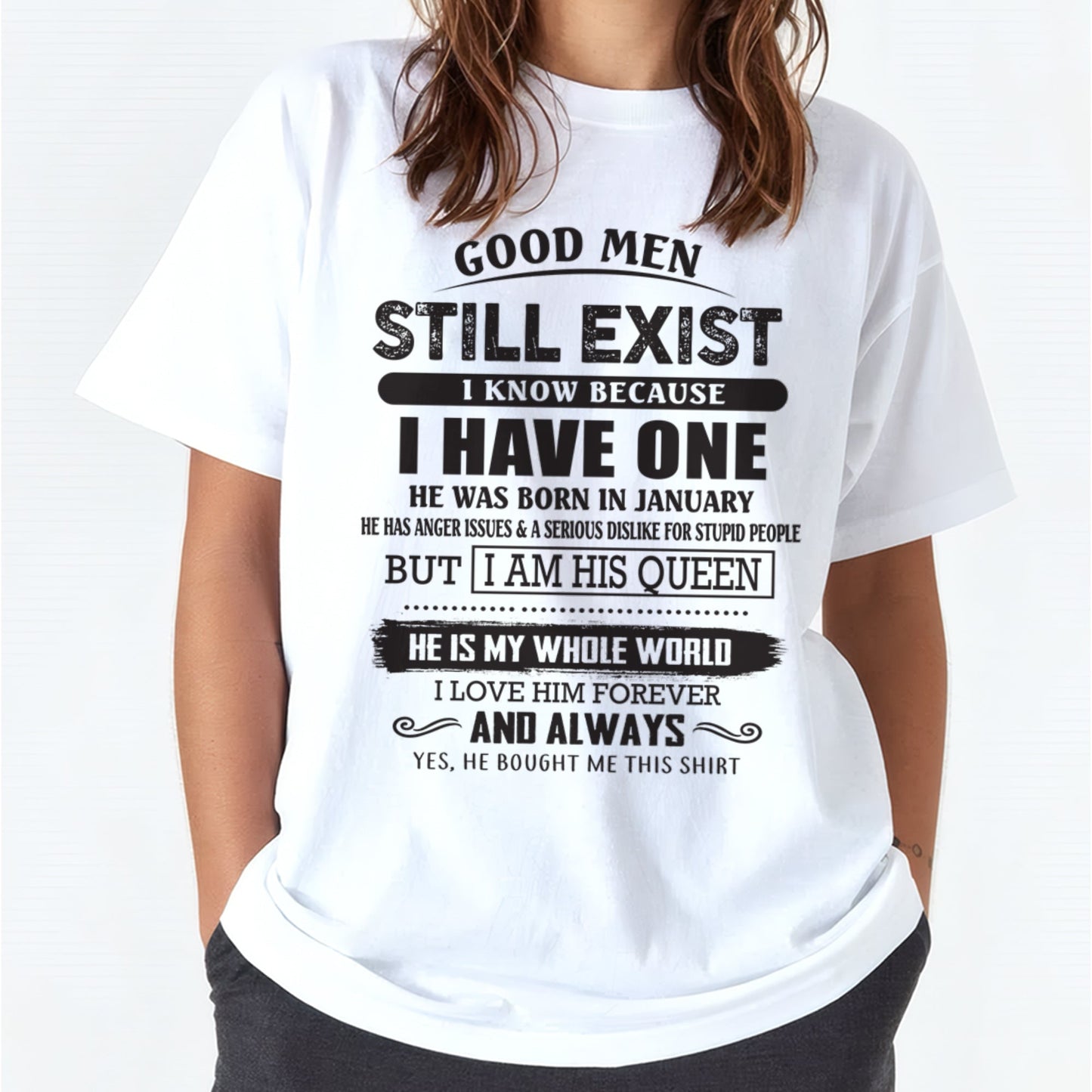 January - Good Men Still Exist - Perfect Gift For Your Girlfriend, Wife From Husband / Man - NGHL01 (SKU07-166-01)