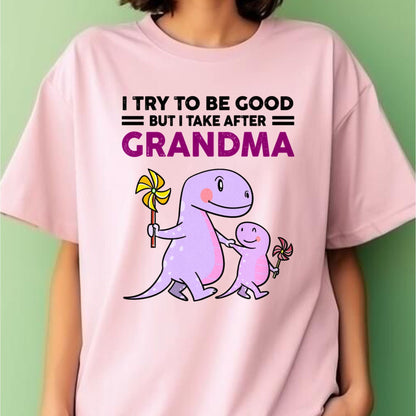 TRY TO BE GOOD BUT I TAKE AFTER GRANDMA- For granddaughter T shirt NGHL00 (SKU07-87)