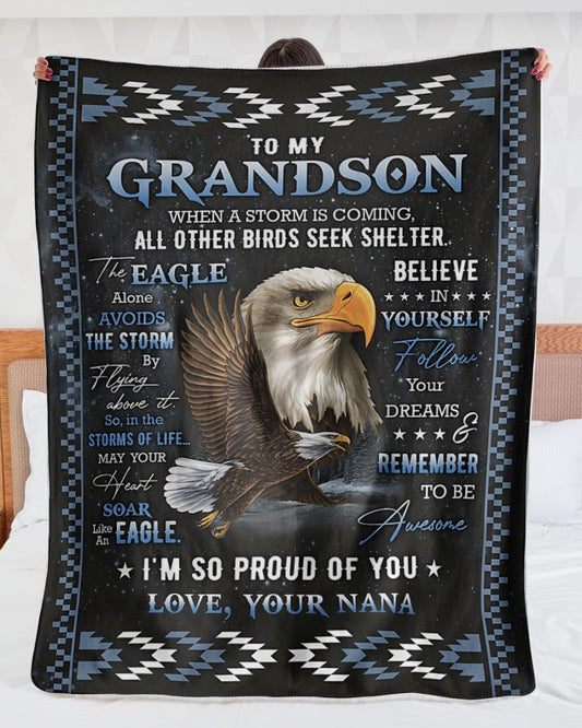 Special Gift For Your Grandson Blanket - From NANA
