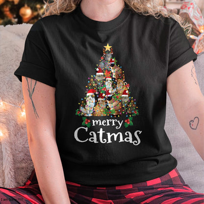 Merry Catmas Funny Cat Mom Cat Dad Christmas Cat T-Shirt - Christmas Unisex T-Shirt/Hoodie/Sweatshirt - NGHL00
