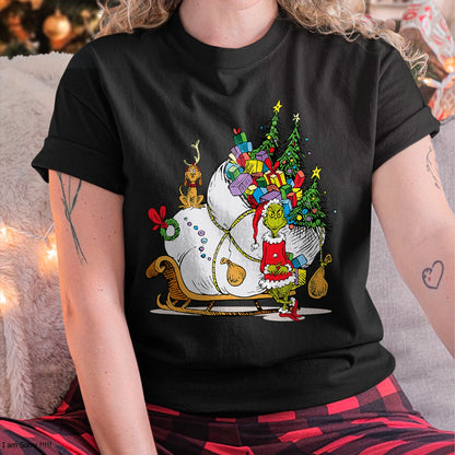 Dr. Seuss Grinch Sleigh T-Shirt - Christmas Unisex T-Shirt/Hoodie/Sweatshirt - NGHL00