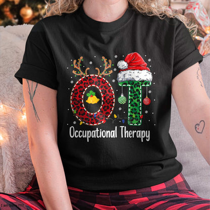 Occupational Therapy Christmas santa hat OT Therapist T-Shirt - Christmas Unisex T-Shirt/Hoodie/Sweatshirt - NGHL00
