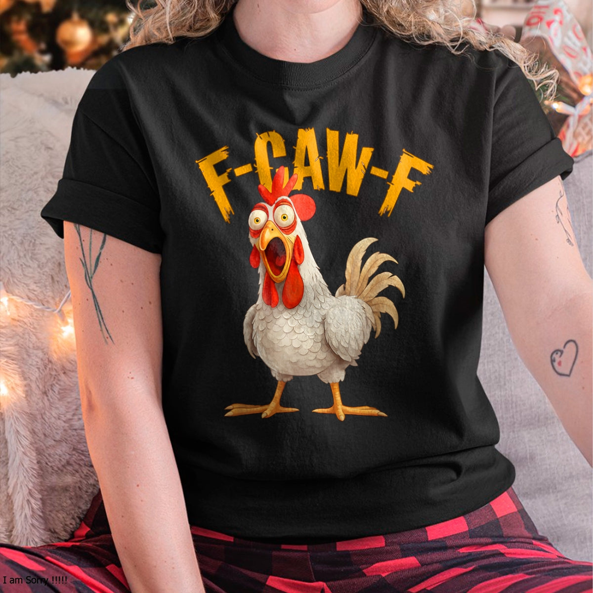 Funny F-Awk-F Chicken F-Caw-F Rooster Pun Retro T-Shirt - Halloween Unisex T-Shirt/Hoodie - NGHL00 (SKUT-1810HALLOWEEN-01)