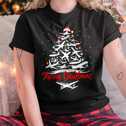 Airplane Christmas Tree tshirts T-Shirt - Christmas Unisex T-Shirt/Hoodie/Sweatshirt - NGHL00