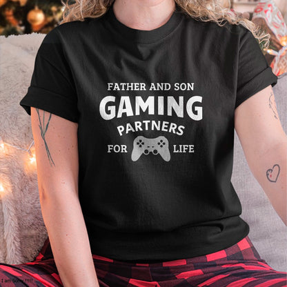 Father and son gaming partners for life family matching gift T-Shirt - Gift From Dad Unisex T-Shirt/Hoodie - NGHL00 (SKUT-2310EMAILDS-23)