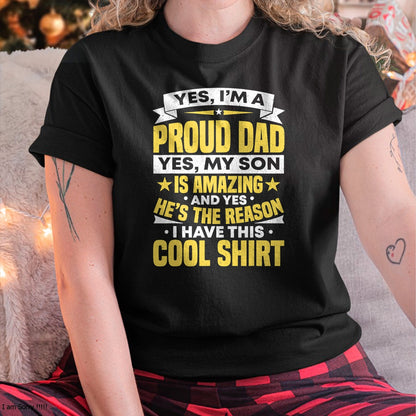 Proud Dad Of A Son Father's Day From Son T-Shirt- Gift From Dad Unisex T-Shirt/Hoodie - NGHL00 (SKUT-2310EMAILDS-42)