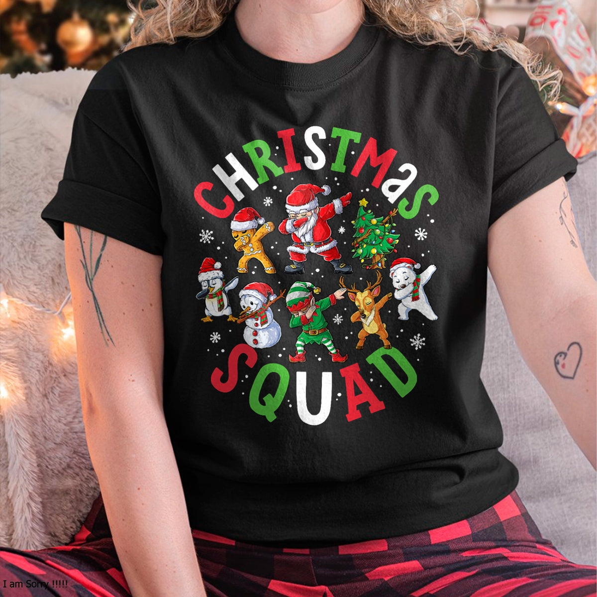 Christmas Squad Santa Dabbing Elf Family Matching Pajamas T-Shirt - Christmas Unisex T-Shirt/Hoodie/Sweatshirt - NGHL00