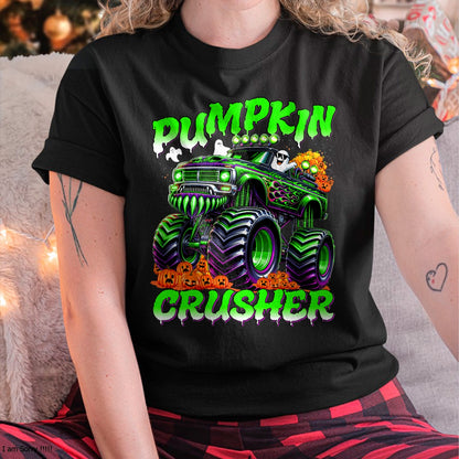 Pumpkin Crusher Monster Truck Ghosts Halloween for Boys T-Shirt - Halloween Unisex T-Shirt/Hoodie - NGHL00