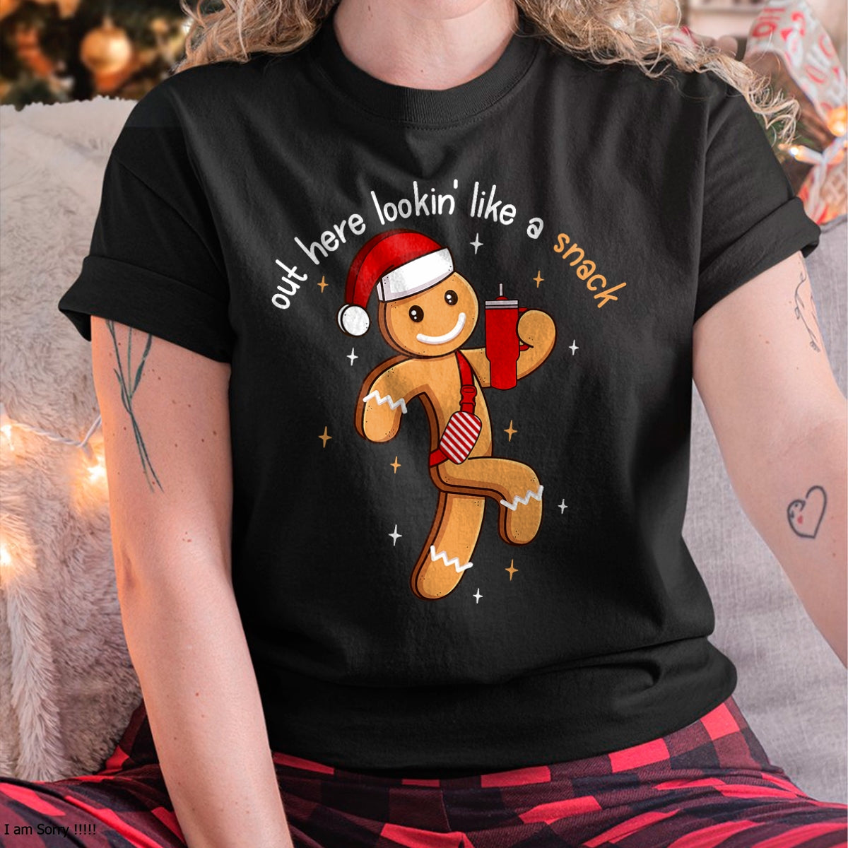 Out Here Looking Like A Snack Funny BouJee Xmas Gingerbread T-Shirt - Christmas Unisex T-Shirt/Hoodie/Sweatshirt - NGHL00