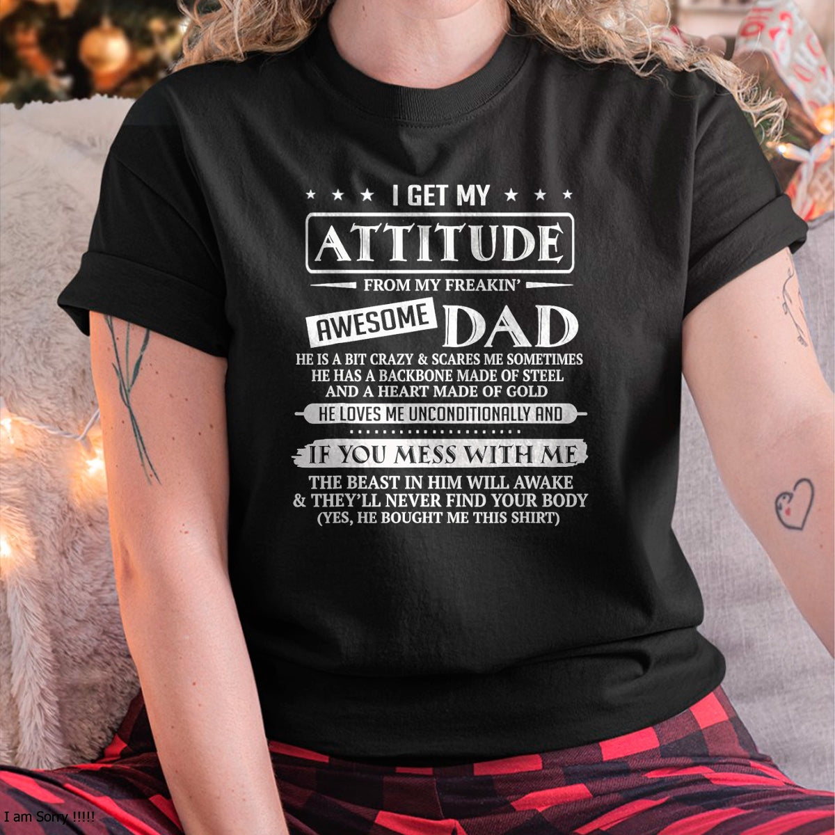 I Get My Attitude From My Freaking Awesome Dad Father's Day T-Shirt - Gift From Dad Unisex T-Shirt/Hoodie - NGHL00 (SKUT-2310EMAILDS-35)