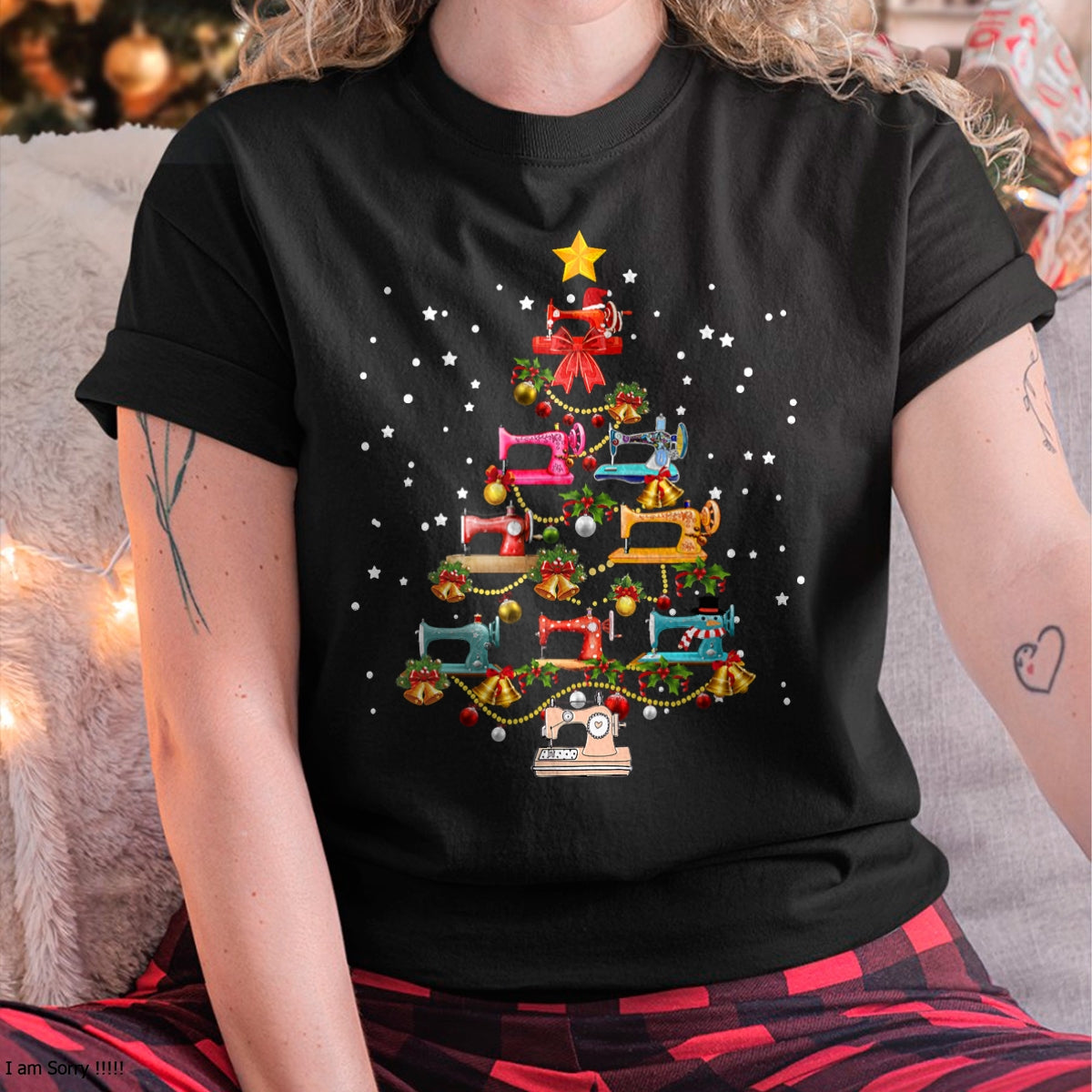 Funny Sewing Machine Christmas Tree Christmas Ornament Women T-Shirt - Christmas Unisex T-Shirt/Hoodie/Sweatshirt - NGHL00