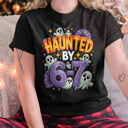 Haunted by 67 – Funny Ghost and Pumpkin Halloween Costume T-Shirt  - Halloween Unisex T-Shirt/Hoodie - NGHL00