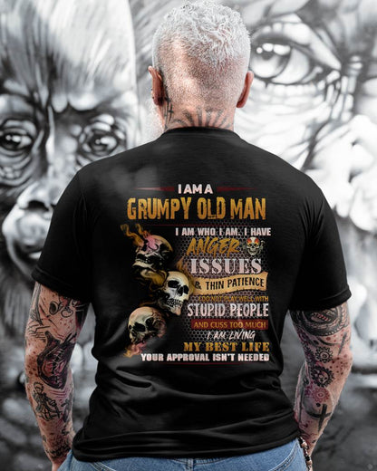 Grumpy Old Man T-Shirt - Funny Skull Anger Issues Tee - Perfect Gift For Men NGHL00 (SKU08-67-00)