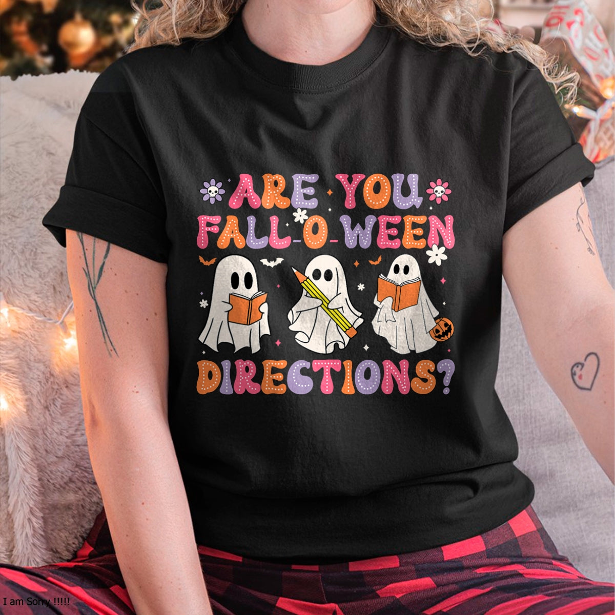 Are You Fall O Ween Directions Teacher Halloween Ghost T-Shirt - Halloween Unisex T-Shirt/Hoodie - NGHL00 (Copy)