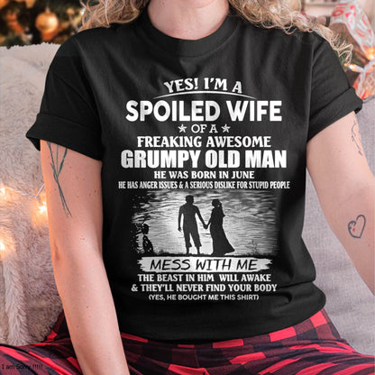 Awesome grumpy old man was born June - Gift for girlfriend, Gift for wife from husband - Perfect gift for your wife - NGHL06 (SKU2601-226-06)