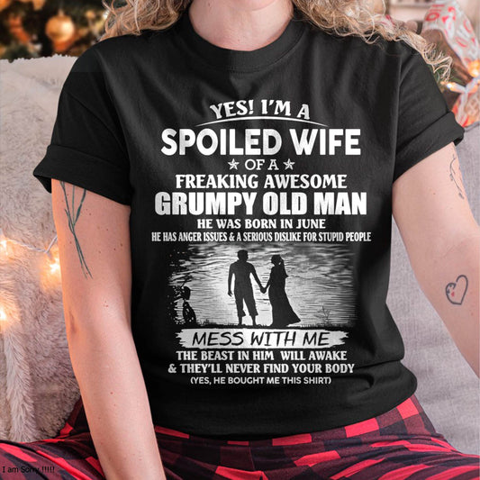 Awesome grumpy old man was born June - Gift for girlfriend, Gift for wife from husband - Perfect gift for your wife - NGHL06 (SKU2601-226-06)