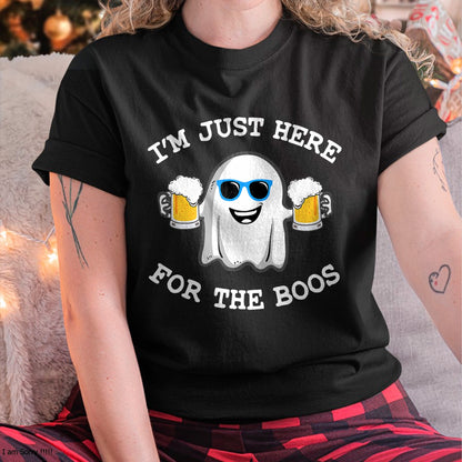 Funny Halloween I'm just here for the boos costume gift T-Shirt - Halloween Unisex T-Shirt/Hoodie - NGHL00