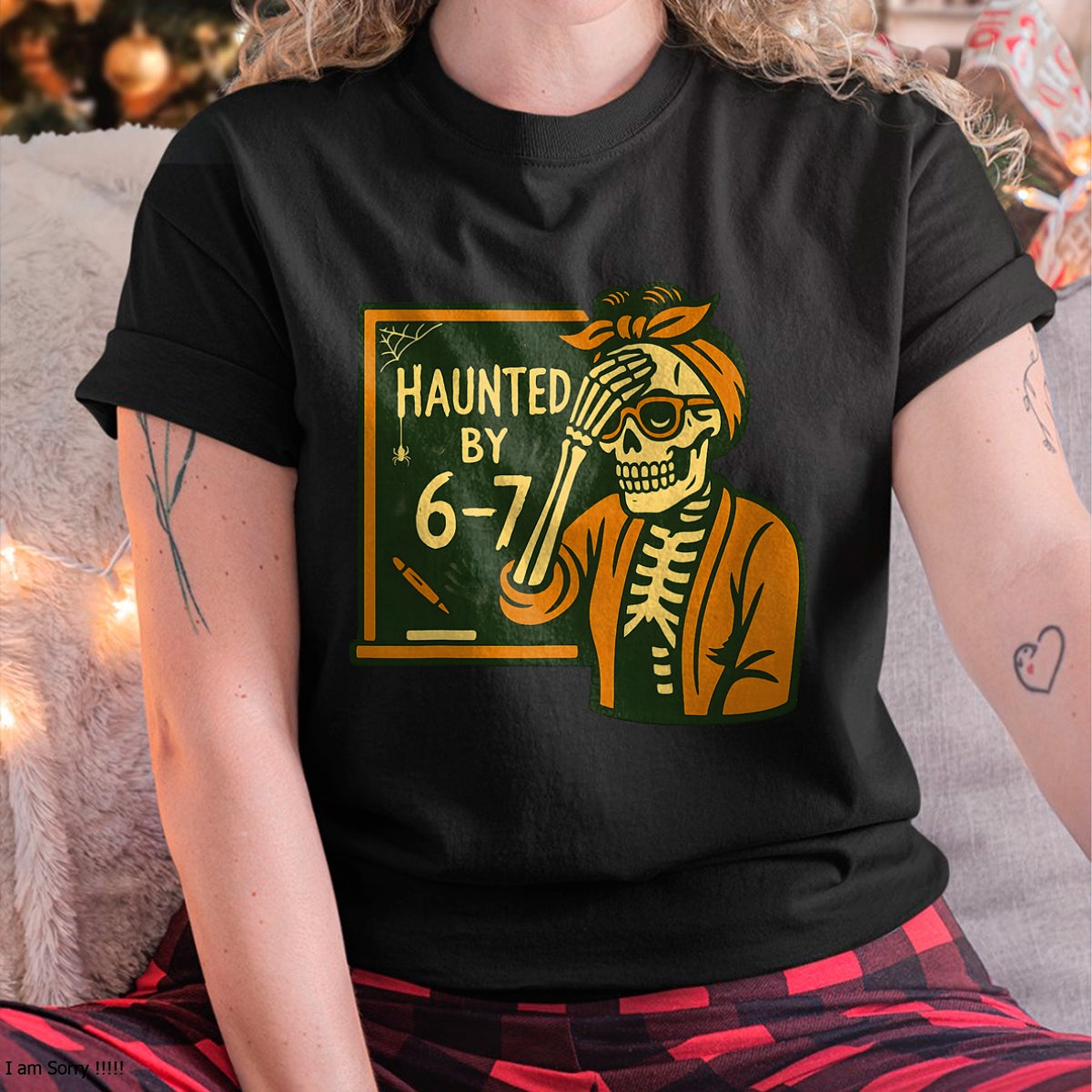 Haunted by 6-7 Funny Teacher 67 Halloween Skeleton Six Seven T-Shirt - Halloween Unisex T-Shirt/Hoodie - NGHL00