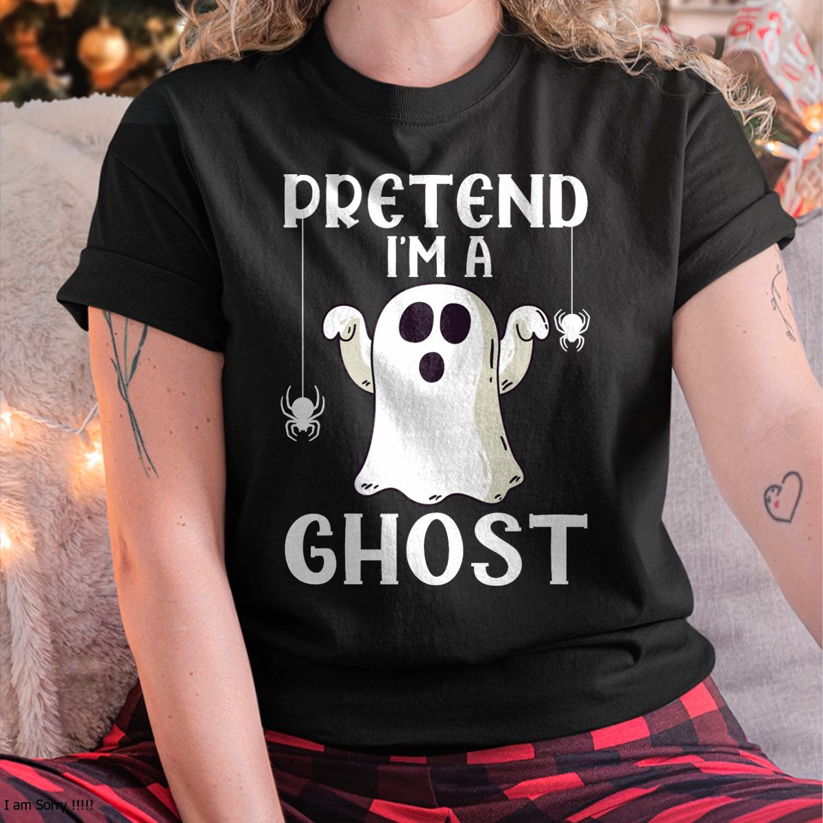 Funny Pretend I'm A Ghost Lazy Halloween Costume T-Shirt - Halloween Unisex T-Shirt/Hoodie - NGHL00