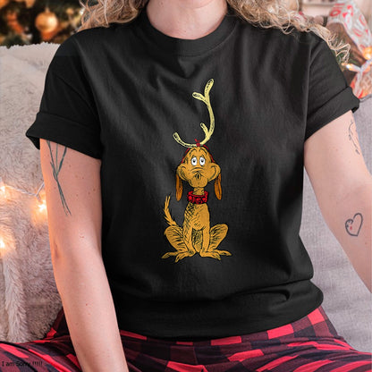Dr. Seuss mens Classic Dr Seuss Reindeer Max T shirt, Black, Small US - Christmas Unisex T-Shirt/Hoodie/Sweatshirt - NGHL00