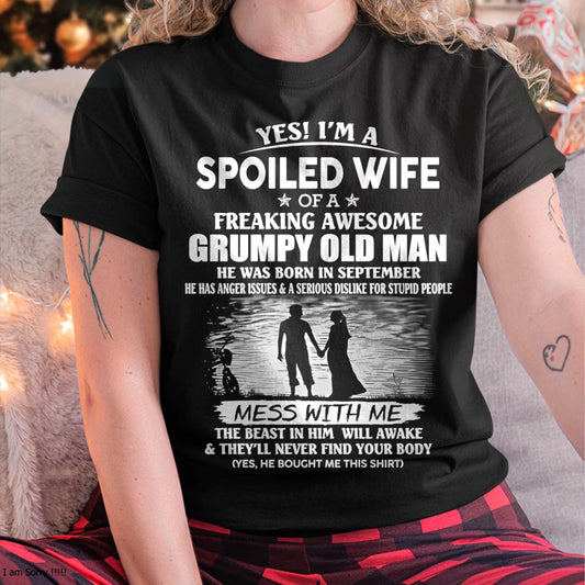 Awesome grumpy old man was born September - Gift for girlfriend, Gift for wife from husband - Perfect gift for your wife - NGHL09 (SKU2601-226-09)
