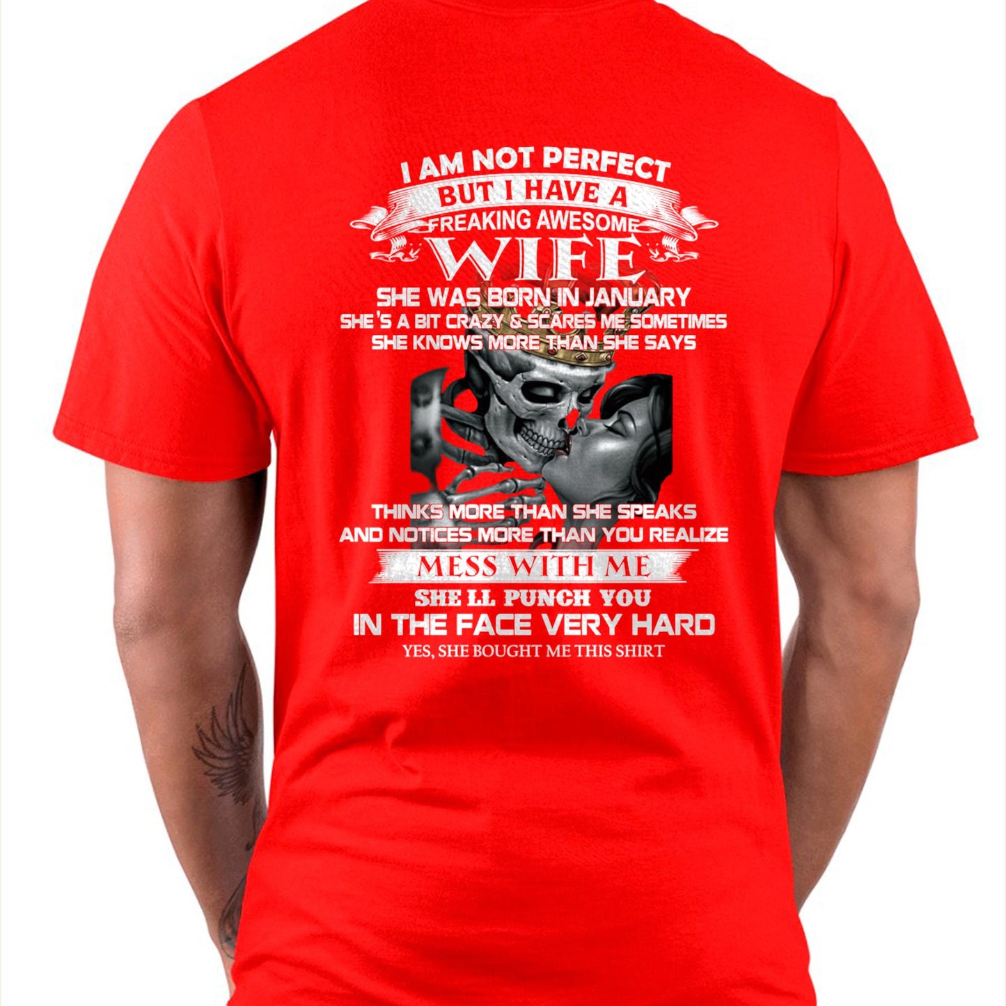 January - I Am Not Perfect But I Have A Freaking Awesome Wife - Gift For Husband From Wife - NGHL01 (SKU06-34-01)
