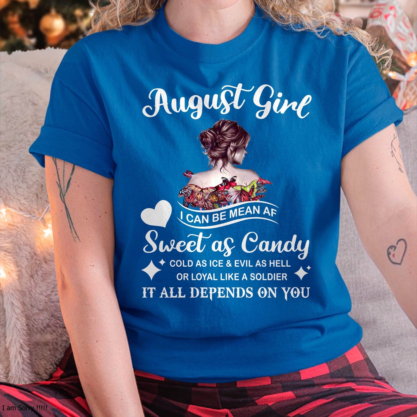 August Girl T-Shirt – Sweet As Candy, Cold As Ice - Birthday Gift for Women - NGHL08 (SKU26T-01-38-08)