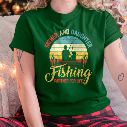 Father Daughter Fishing Partner For Life Retro Matching Dad T-Shirt - Gift for Daughter from Dad - NGHL00 Hoodie (SKU-T1410DD-A04)