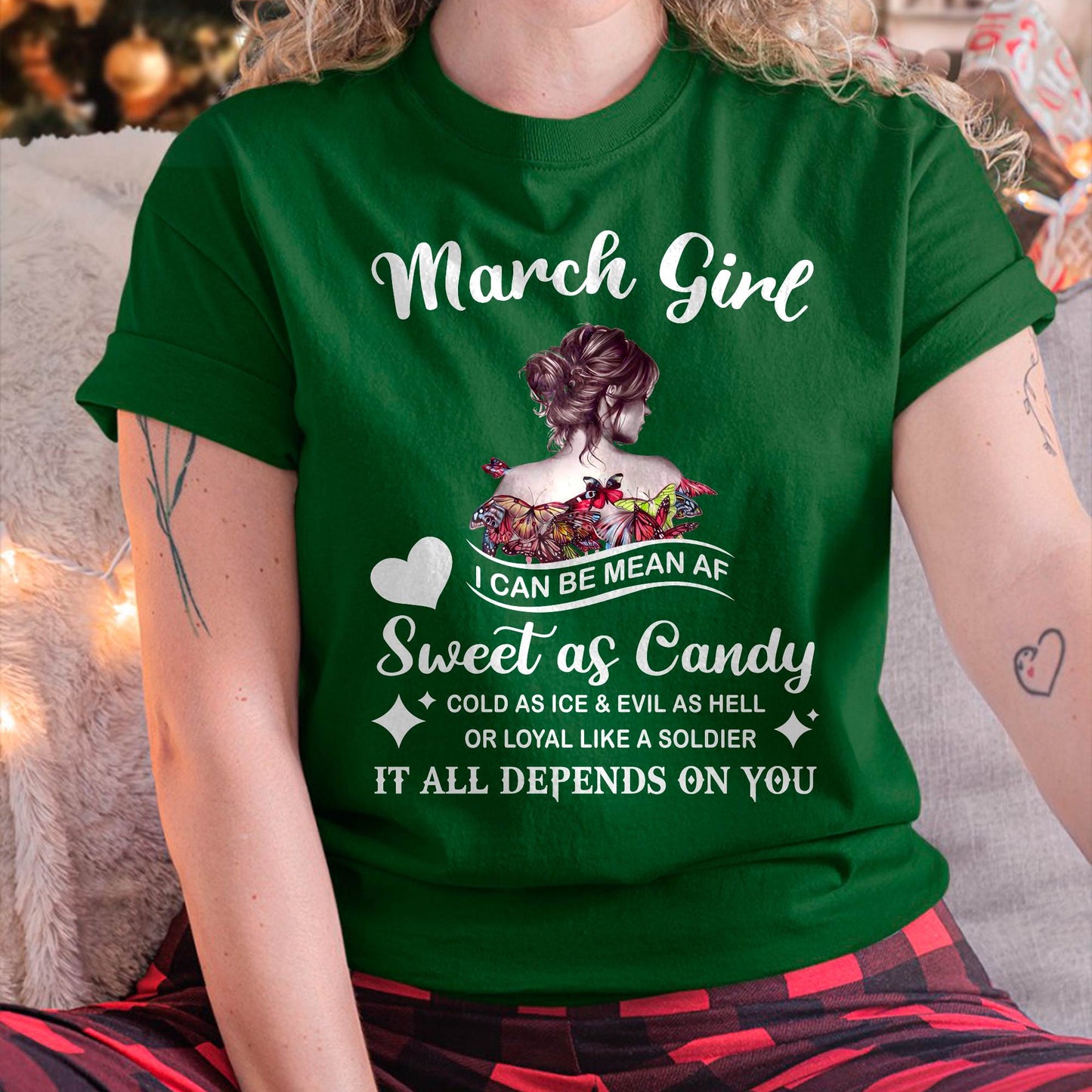 March Girl T-Shirt – Sweet As Candy, Cold As Ice - Birthday Gift for Women - NGHL03 (SKU26T-01-38-03)