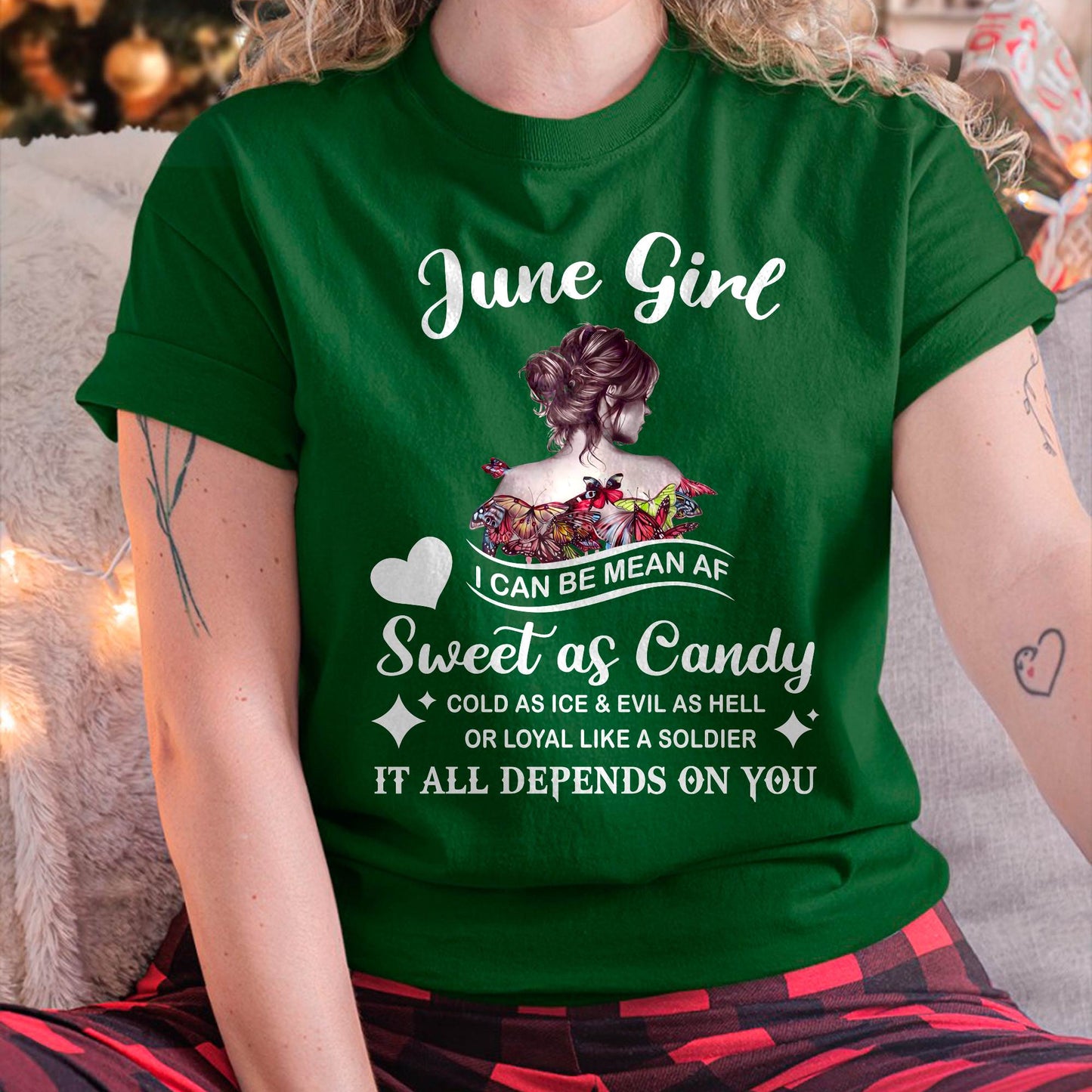 June Girl T-Shirt – Sweet As Candy, Cold As Ice - Birthday Gift for Women - NGHL06 (SKU26T-01-38-06)